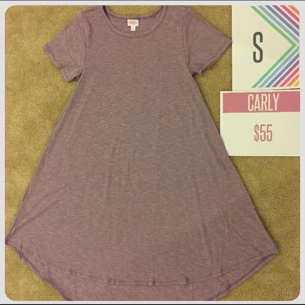 Lularoe Carly small purple stripes